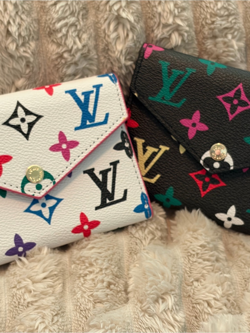 Black and White Multicolored Wallets SOLD SEPARATELY